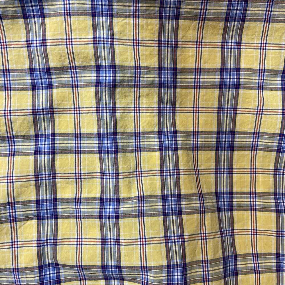 Ralph Lauren Men's Navy Yellow Plaid Classic Dress Shirt Pony X-Large - Picture 6 of 9